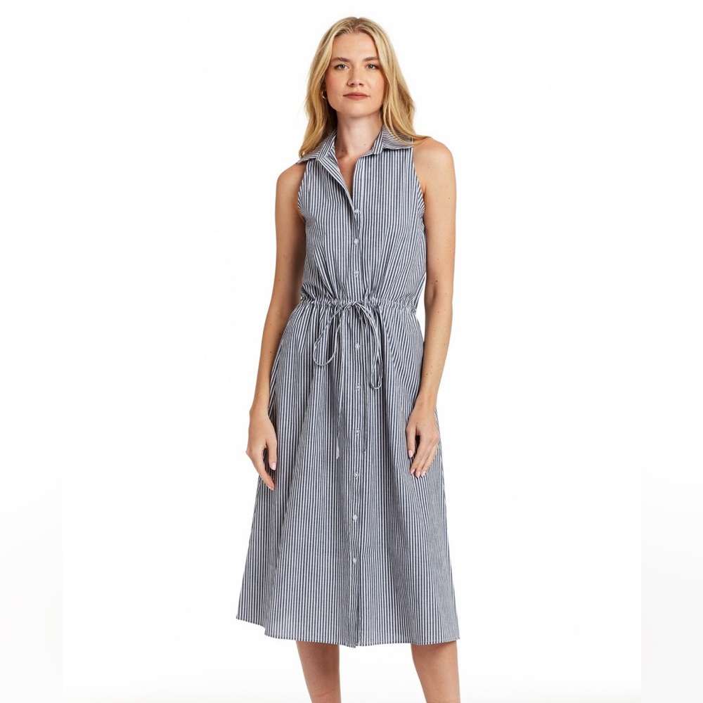Pendleton Striped Tie Belt Midi Dress